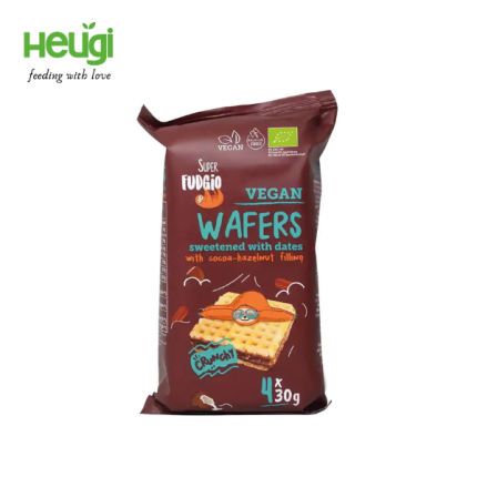 Wafers com Recheio de Avelã BIO Super Fudgio 4x30g